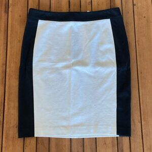 Banana Republic Colorblock Pencil Skirt 8 Blue Black Midi Career Office Formal